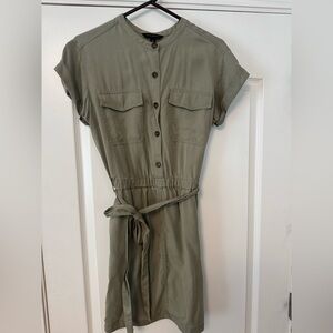 Banana Republic Sage Green Button-Front Dress